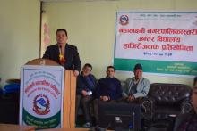 Mahalaxmi Municipality Inter School Quiz Competition Mayor Addressing the event